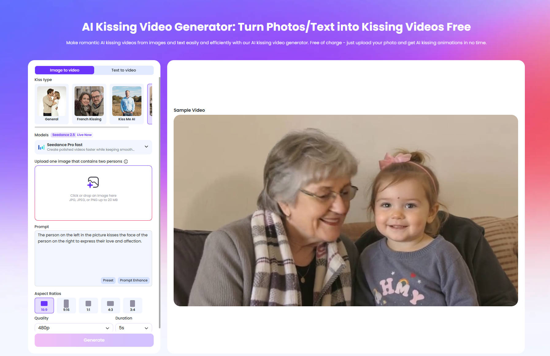 EaseMate AI Kissing Video Generator