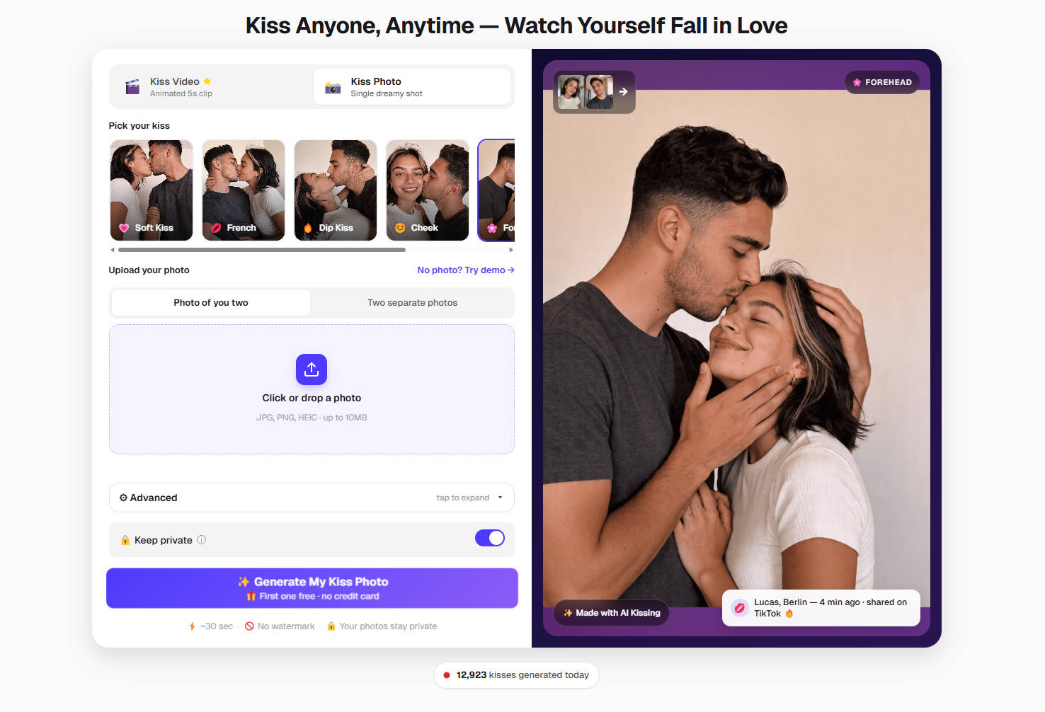Overchat AI Kiss Image Generator