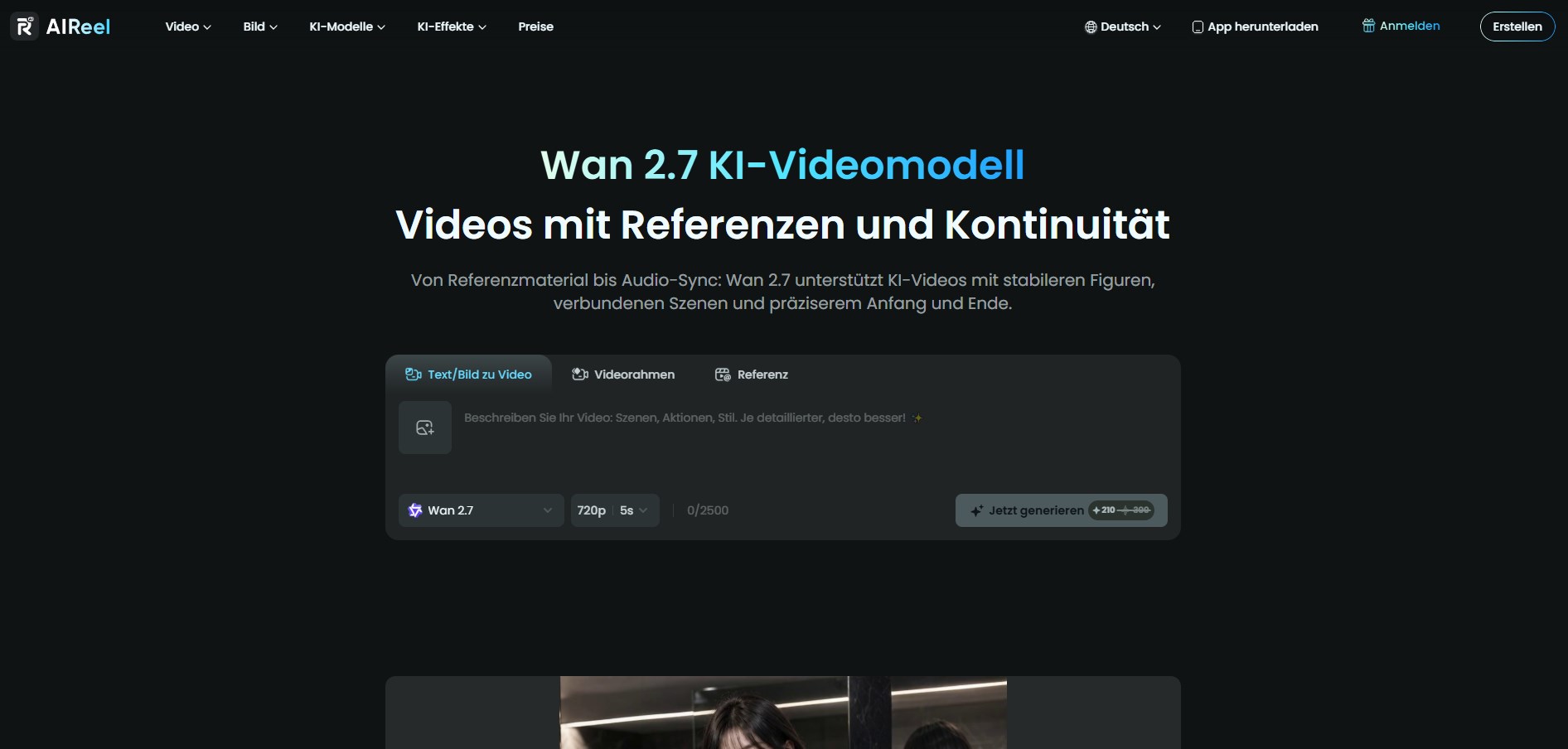 Wan 2.7 – am besten für flexible Videosteuerung
