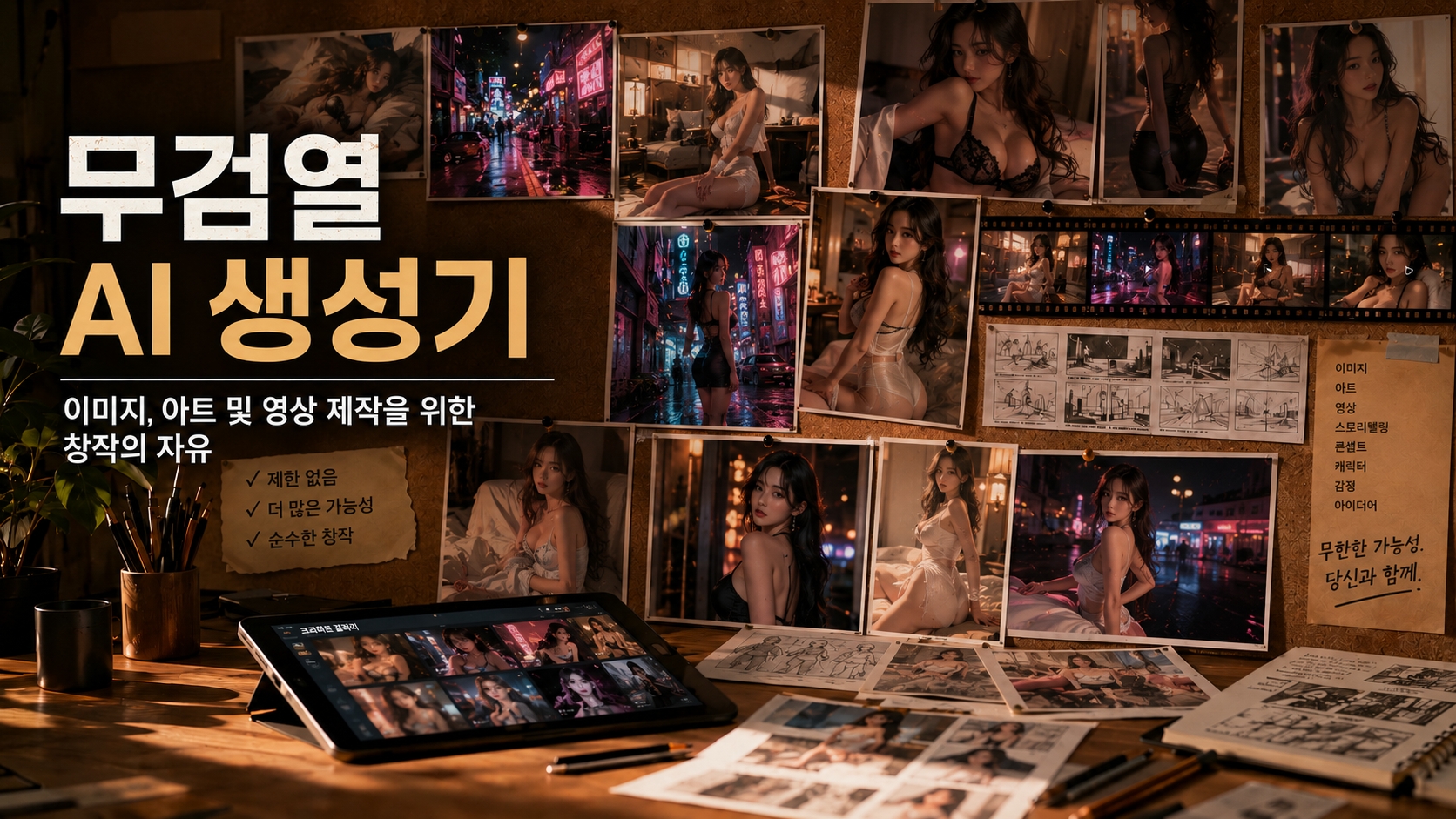 무검열 AI 이미지 생성기와 AI 영상 생성기 활용 예시