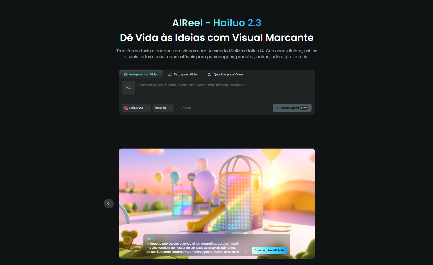 gerador de v&iacute;deo IA sem censura - Hailuo