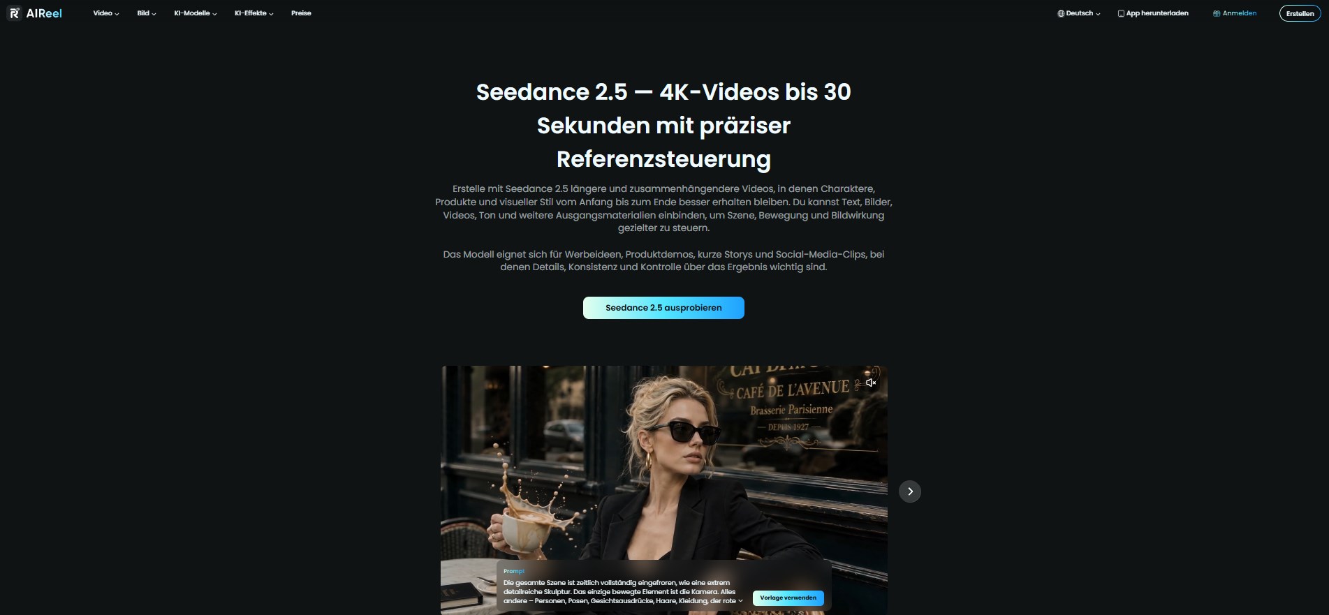 Seedance 2.5 – am besten für filmische Videos