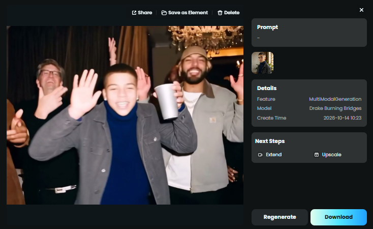 generate and download burning bridges ai video
