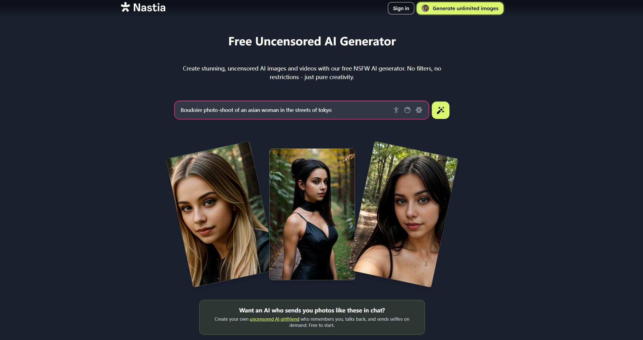 nastia ai uncensored generator