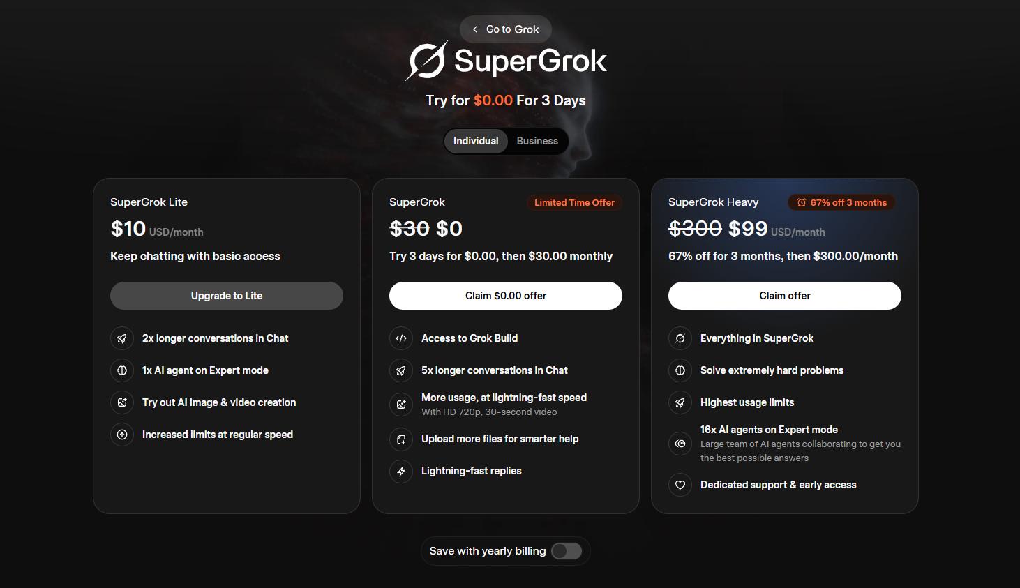 grok imagine pricing
