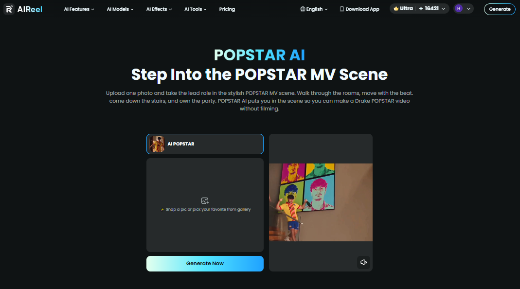 Upload Your Portrait to POPSTAR AI