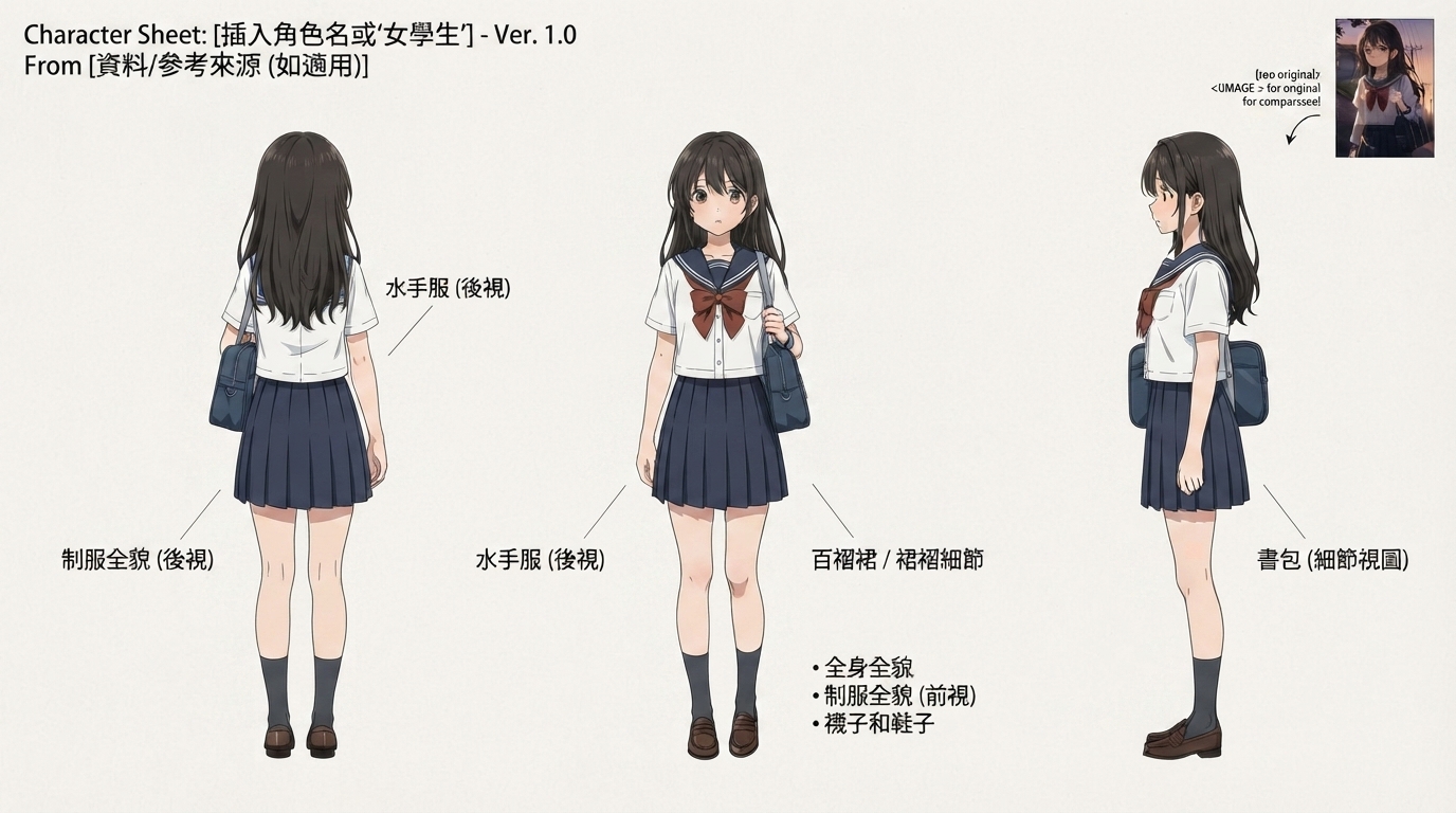 AI角色參考圖設定